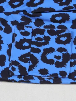 Two Pieces Print Lace-Up Cargo Pants Set