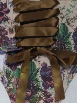 Two Pieces Print Lace-Up Cargo Pants Set