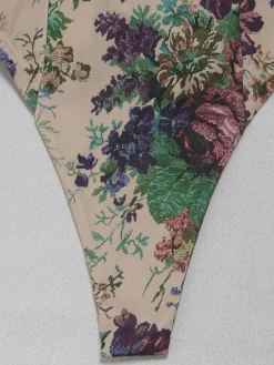 Two Pieces Print Lace-Up Cargo Pants Set