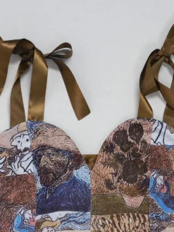 Two Pieces Print Lace-Up Cargo Pants Set