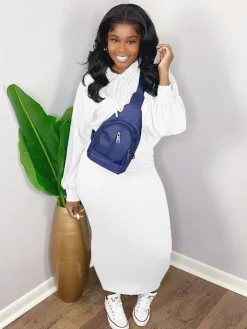 Two Pieces Scoop Neck Rib Crop Top Bodycon Skrit