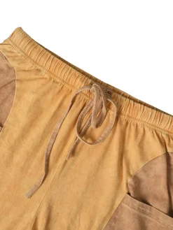 Two Pieces Solid Color Ruched Pants Set