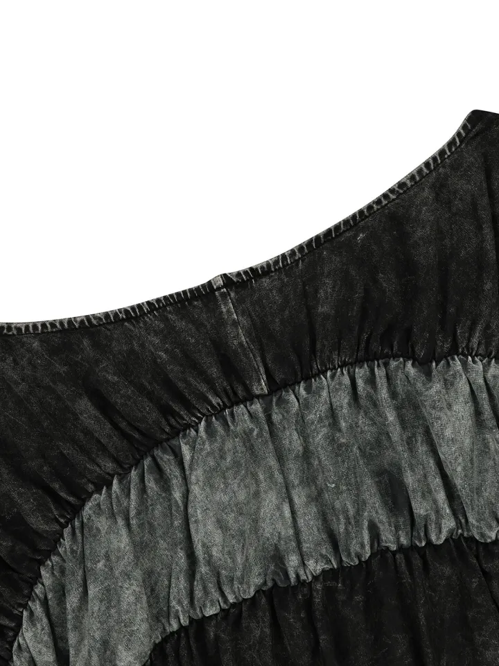 Two Pieces Solid Color Ruched Pants Set