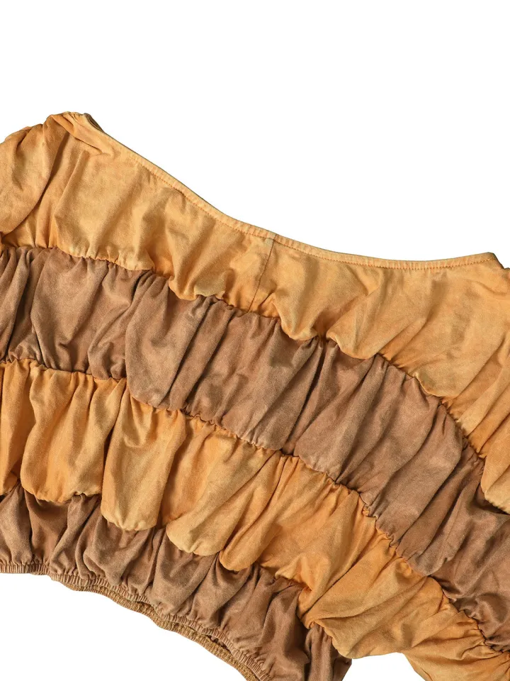 Two Pieces Solid Color Ruched Pants Set