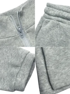 Two Pieces Zip Up Drawstring Pants Sets