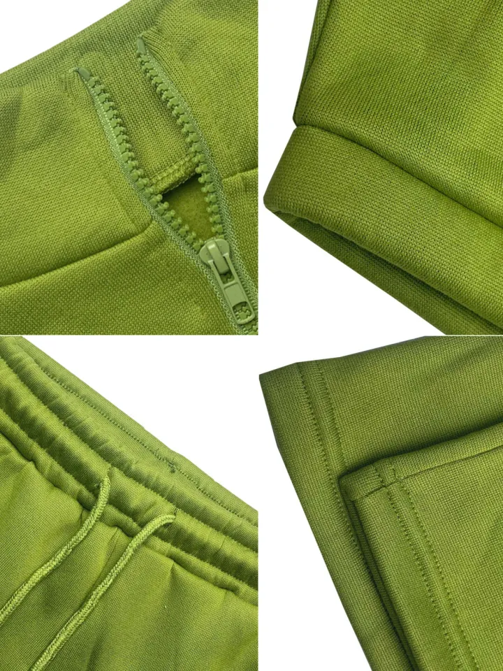 Two Pieces Zip Up Drawstring Pants Sets