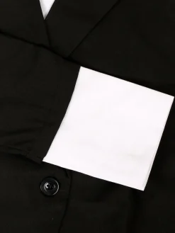 Two-Piece Blazer Shirt Collar Pleated Skirt Set