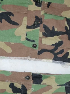 Two-Piece Camouflage Print Long Sleeve Midi Skirt Set