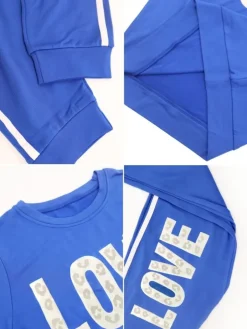 Two-Piece Casual Letter Leopard Print Pants Set