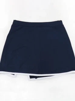 Two-Piece Contrast Trim Crop Top Skirt Shorts Set