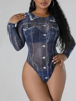 Two-Piece Printed Mesh Top Skirt Set