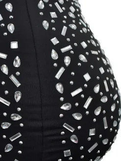 Two-Piece Rhinestone Skirt Set