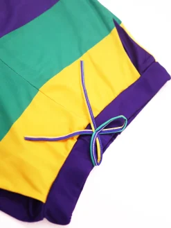 Two-Piece Striped Short Sleeve Top Pants Set