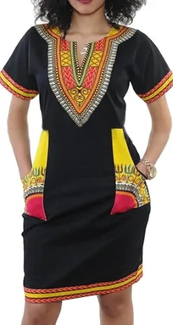 V Neck Printed Bodycon Shift Dress