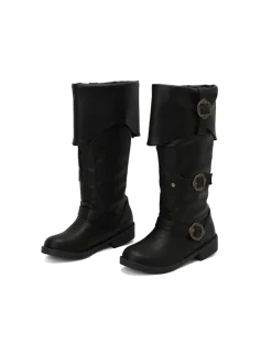 Vintage Buckle Belted Boots