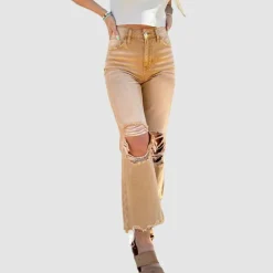 Wash Ripped Bootscut Jeans