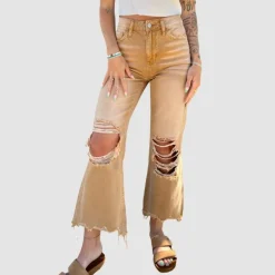 Wash Ripped Bootscut Jeans