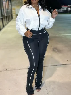 Zip-Up Cropped Jacket Leggings Set